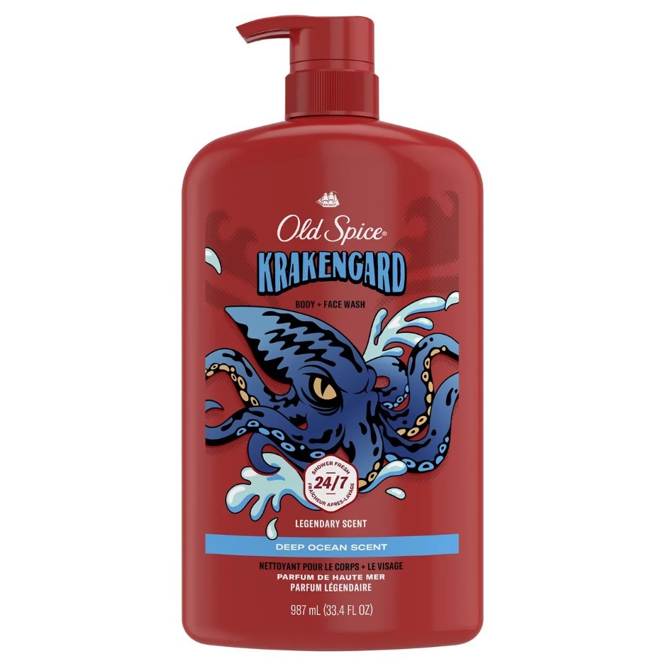 2 x OLD SPICE Krakengard Deep Ocean Scent Body Wash, 987ml. N.B: Minor use.