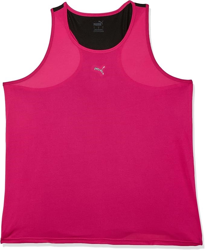 PUMA Women's Train All Day Raceback Tank Top, XL, Garnet Rose/Black, 524828