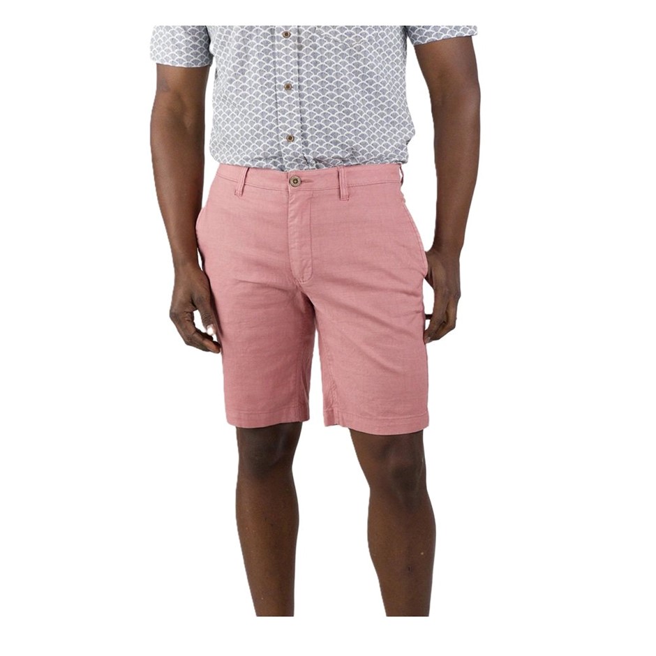 TAILOR VINTAGE Men's 9" Greenwich Shorts, Size 36, 52%Linen/45%Cotton, Dust