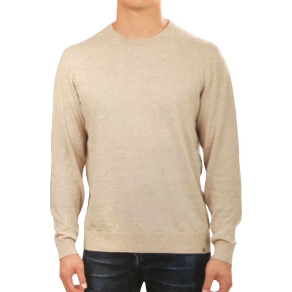 TRUE NORTH Men's Sweater, Size L, 60% Cotton, Beige. Buyers Note - Discoun