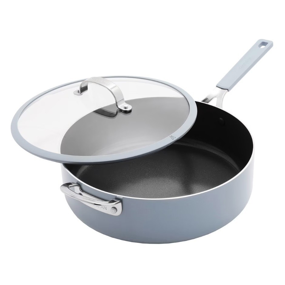 GREENPAN Jumbo Saute Pan w/ Lid, 6.15L, Navy Blue. N.B: Minor use not in o