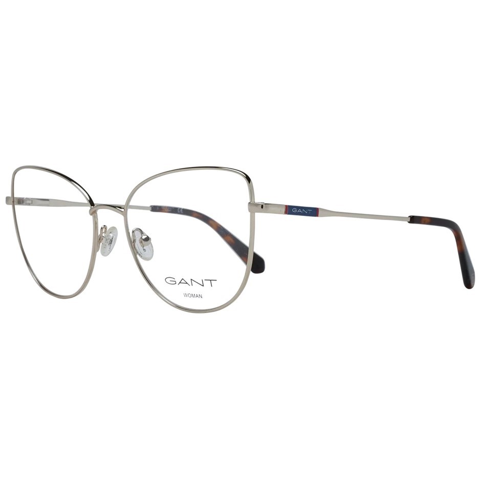GANT Women's Glasses Frames, 56-17-140, Silver Metal/Brown Cat Eye (032), G