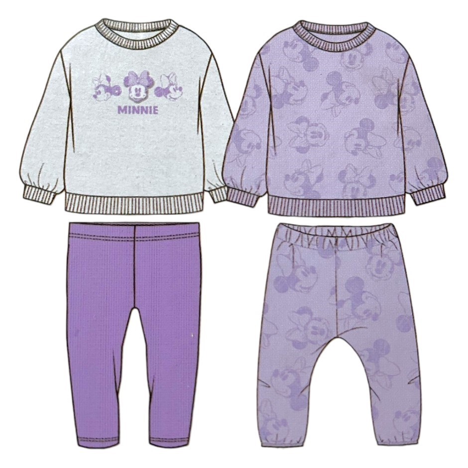 4pc DISNEY Infant Sweatshirt & Jogger Set, Size 3M, Minnie (Purple). Buyer