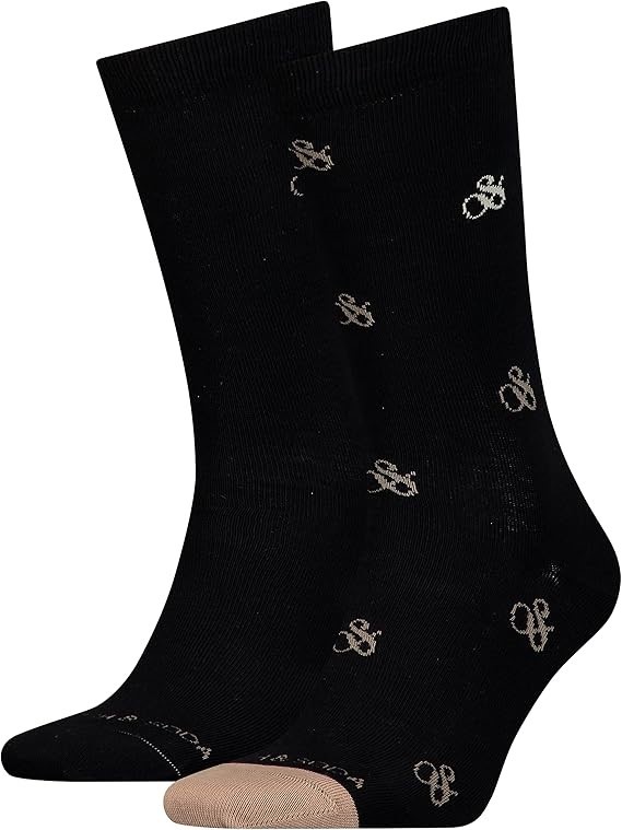 2 Pairs x SCOTCH & SODA Men's Classic Ampersand Socks, Size 39-42,Black, R
