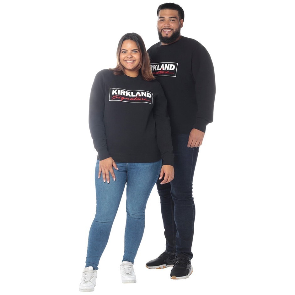 SIGNATURE Unisex Fleece Crewneck, Size XS (M) / S (W), Cotton/Elastane, Bla