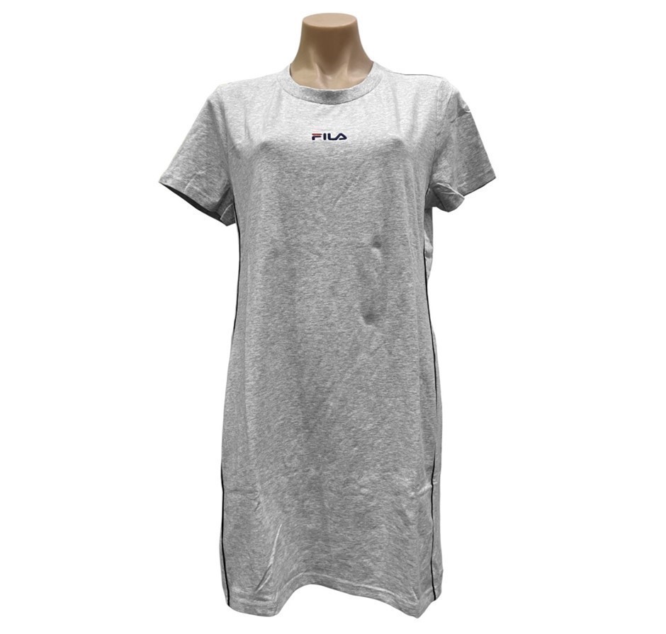 FILA Women's Judy Logo Dress, Size S, 95% Cotton, Light Grey Marle (039), A