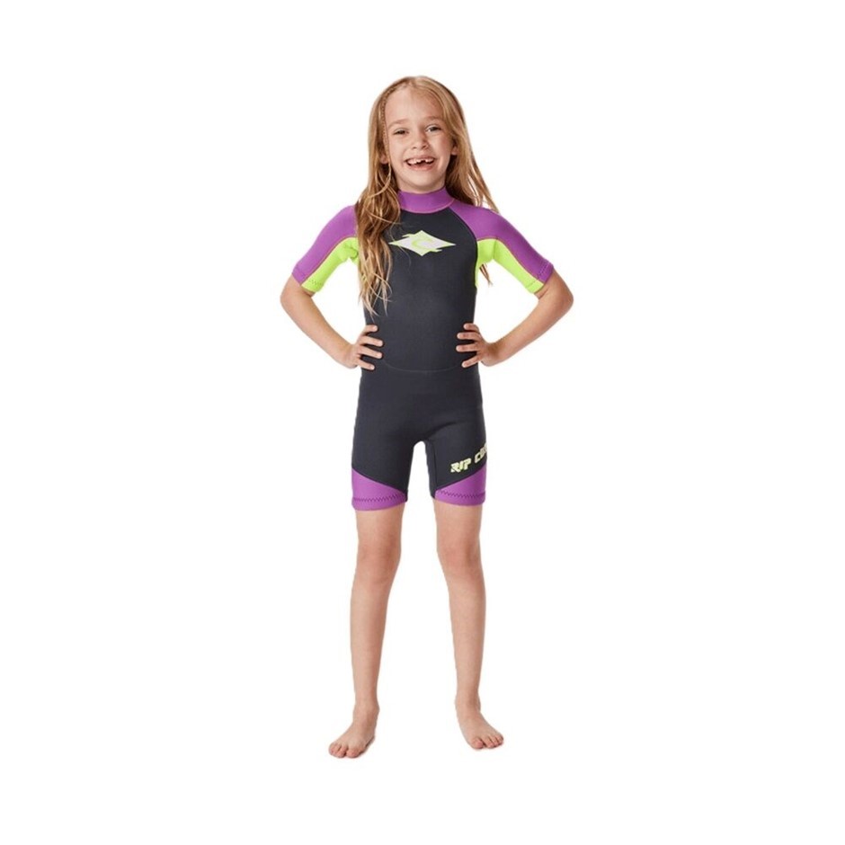 RIP CURL Girl's Groms Omega 1.5mm Back Zip Springsuit, Size 4, Purple (0037