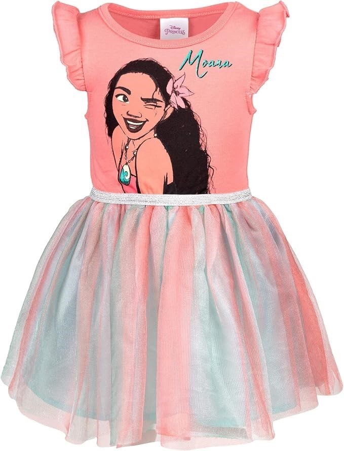 2 x DISNEY Girls' Tulle Dress, Size 2T, Moana, SP2284785LS. Buyers Note -