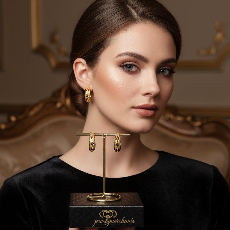 22K/Italy  Gold Filled Earring-Bonus Gift -(stamped 22K/Italy)-Warranty