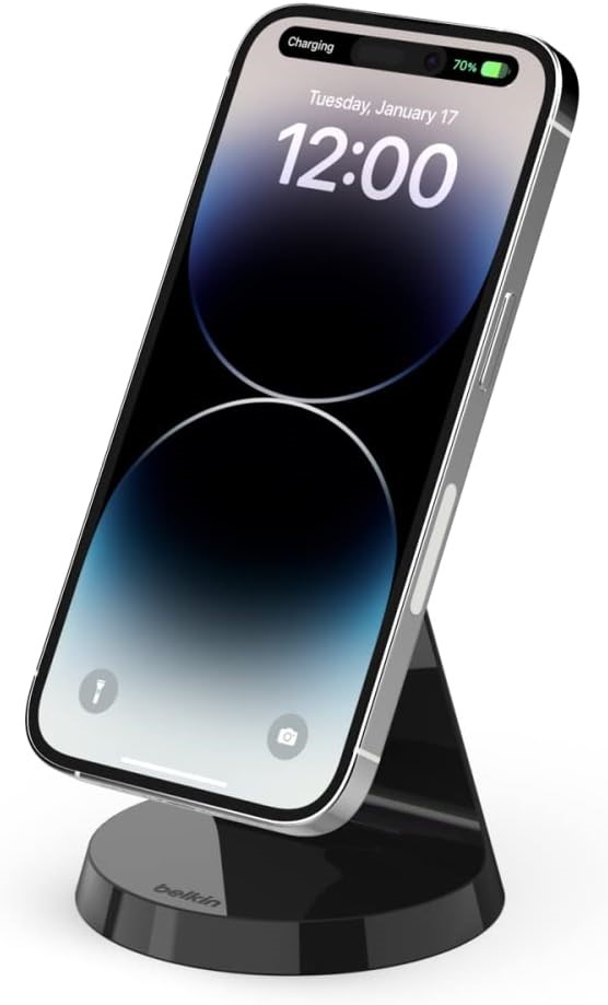 BELKIN Magnetic Wireless Charger Stand Compatible with MagSafe for iPhone 1