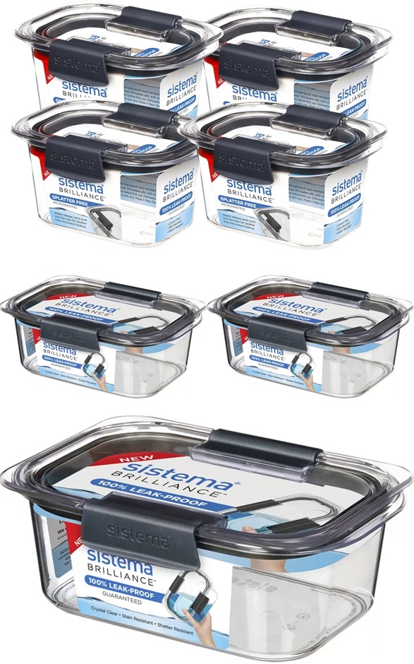 SISTEMA Brilliance Leak-Proof Food Storage 14 Piece Set NB: not in original
