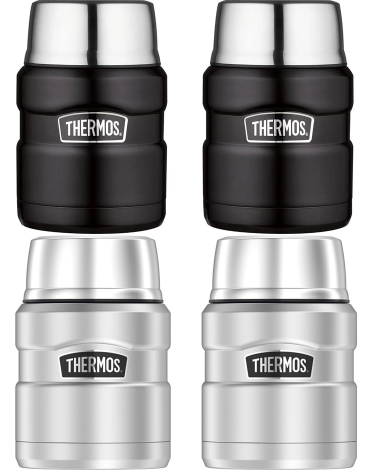 4 x THERMOS King Vacuum Insulated Food Jar, 470ml. Assorted