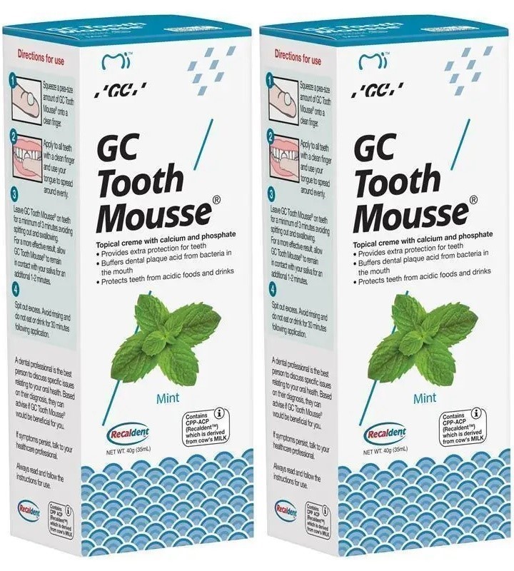 2 x GC Tooth Mousse Mint 40 g EXP: 2027-07-25