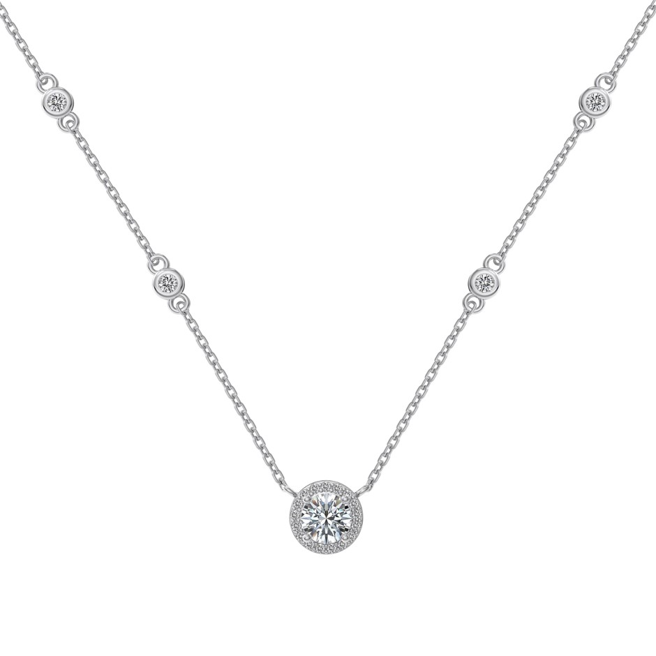 0.50ct Cushion Lab Created Certified Moissanite 925 Silver Pendant Necklace