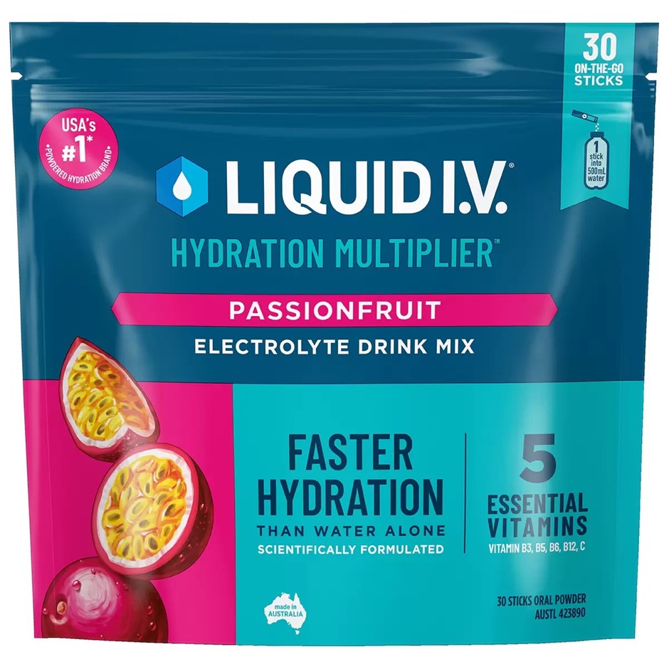 Liquid I.V. Hydration Multiplier Electrolyte Drink Mix Passionfruit 30 Sach