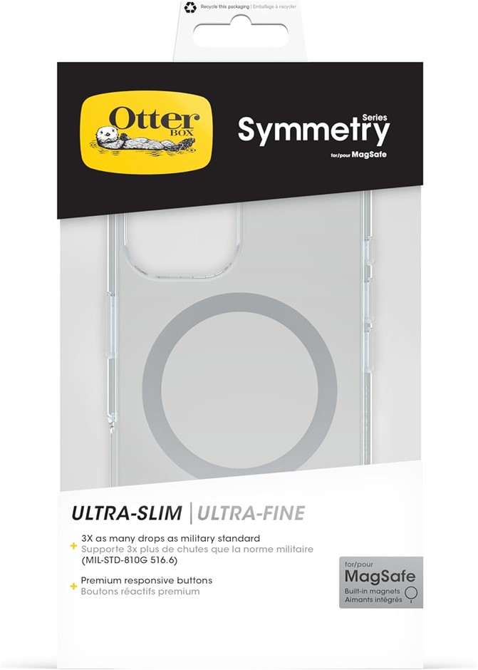 OtterBox Symmetry Series Clear MagSafe Case for iPhone 16, Shockproof, Drop