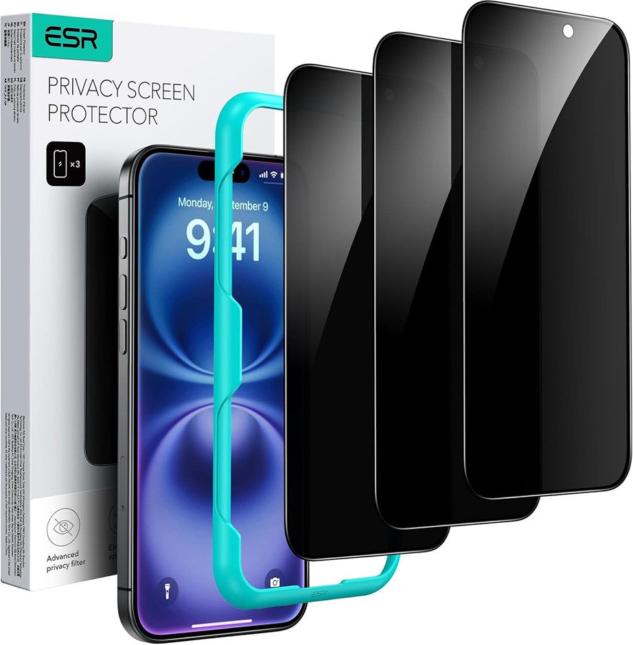 ESR 3 Pack for iPhone 16/iPhone 15 Privacy Screen Protector, Anti-Spy Tempe