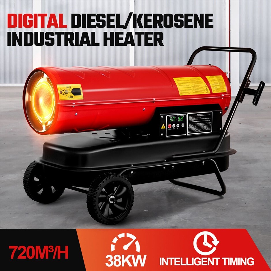 38KW Industrial Diesel Kerosene Fan Heater Portable Digital Timer