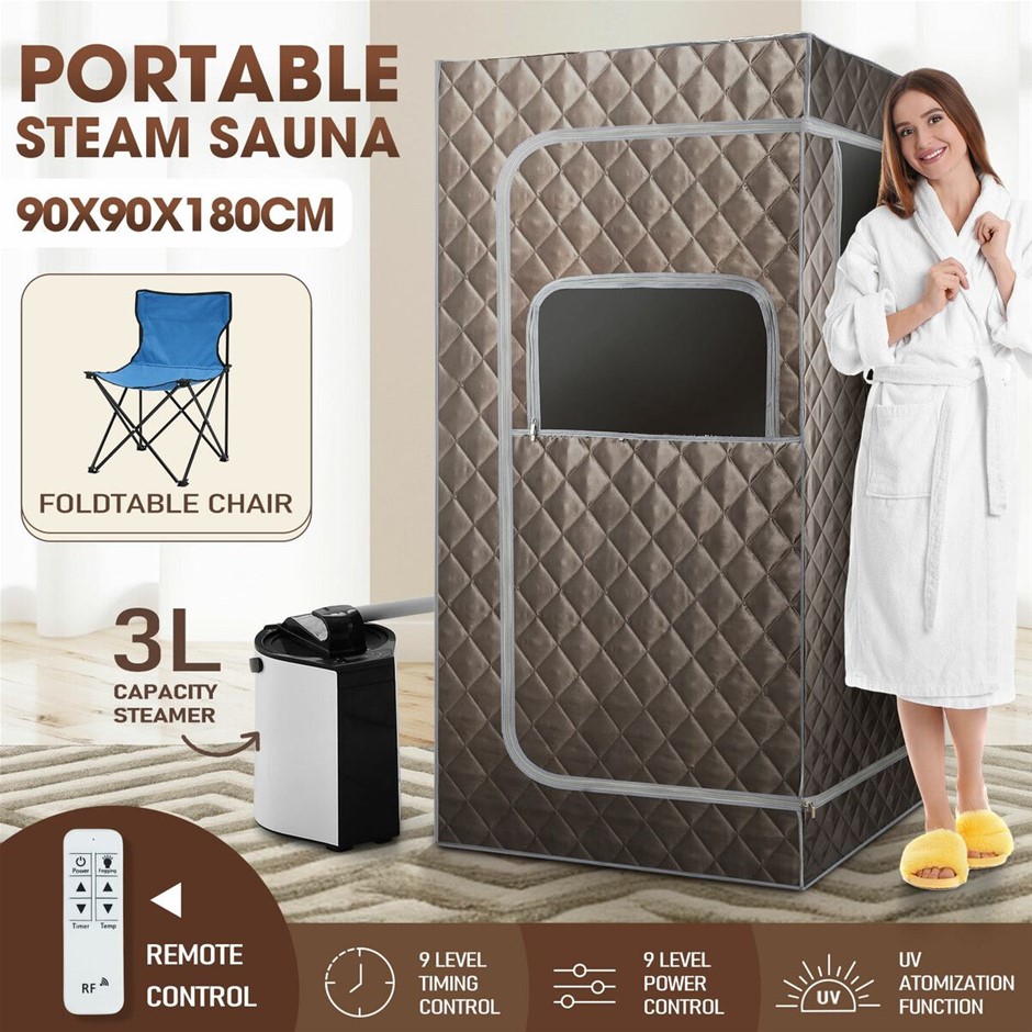 Portable Foldable Sauna Steam Tent Chair Remote Control 3L 90x90x180cm