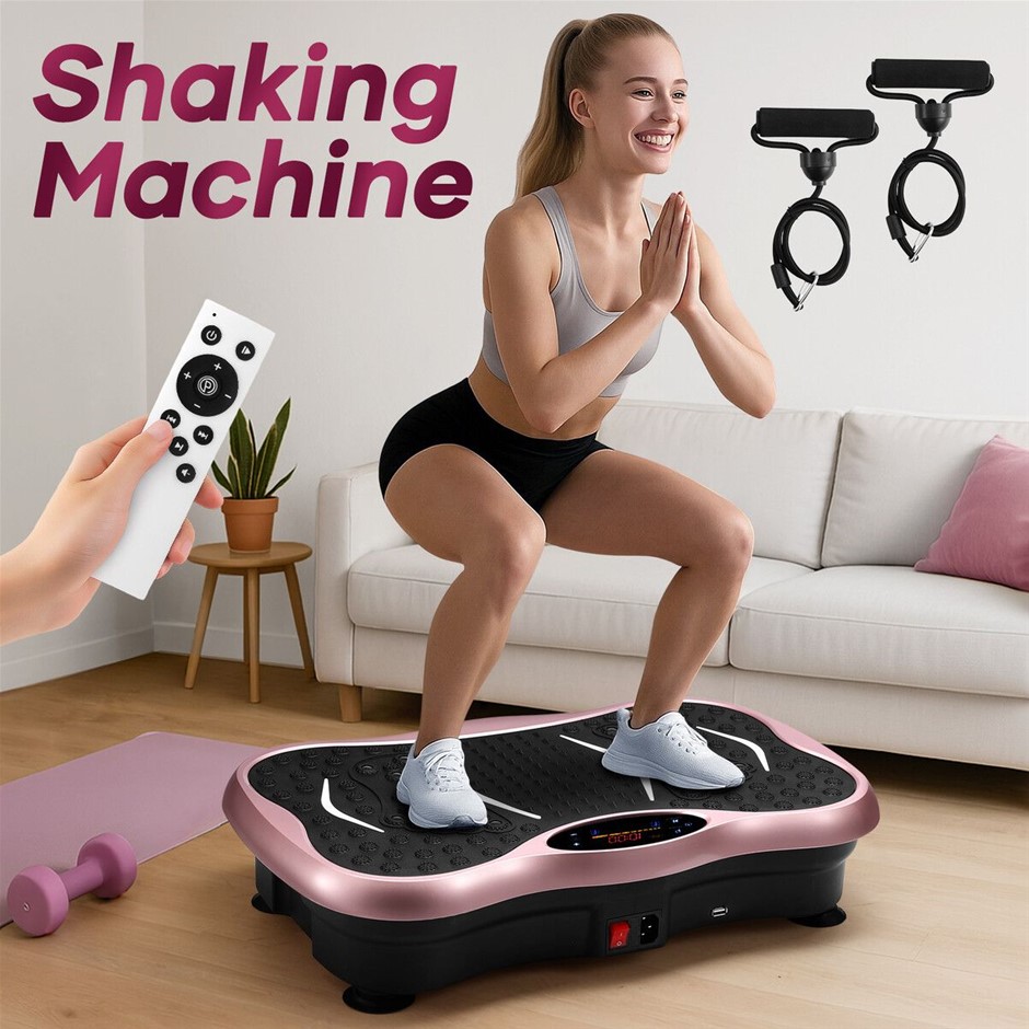 Full Body Vibration Plate Exercise Machine Home Fitness Platform Pink