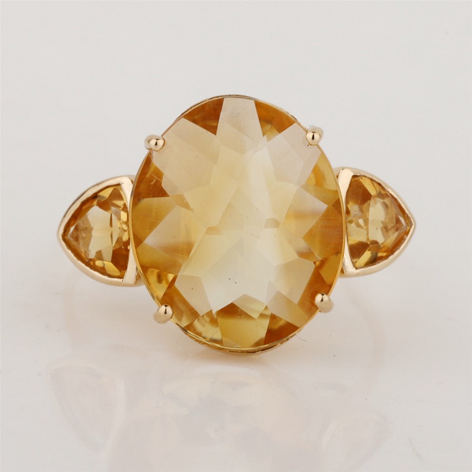 Yellow Gold Natural Citrine Ring