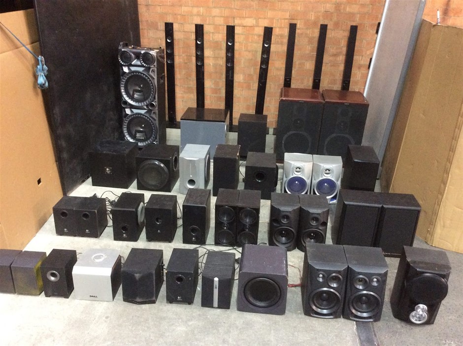 Mixed Home Theatre Speakers, Surround Speakers & Subwoofers Lot