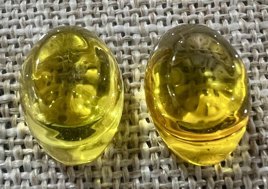 16 carat yellow citrine pair fancy cut