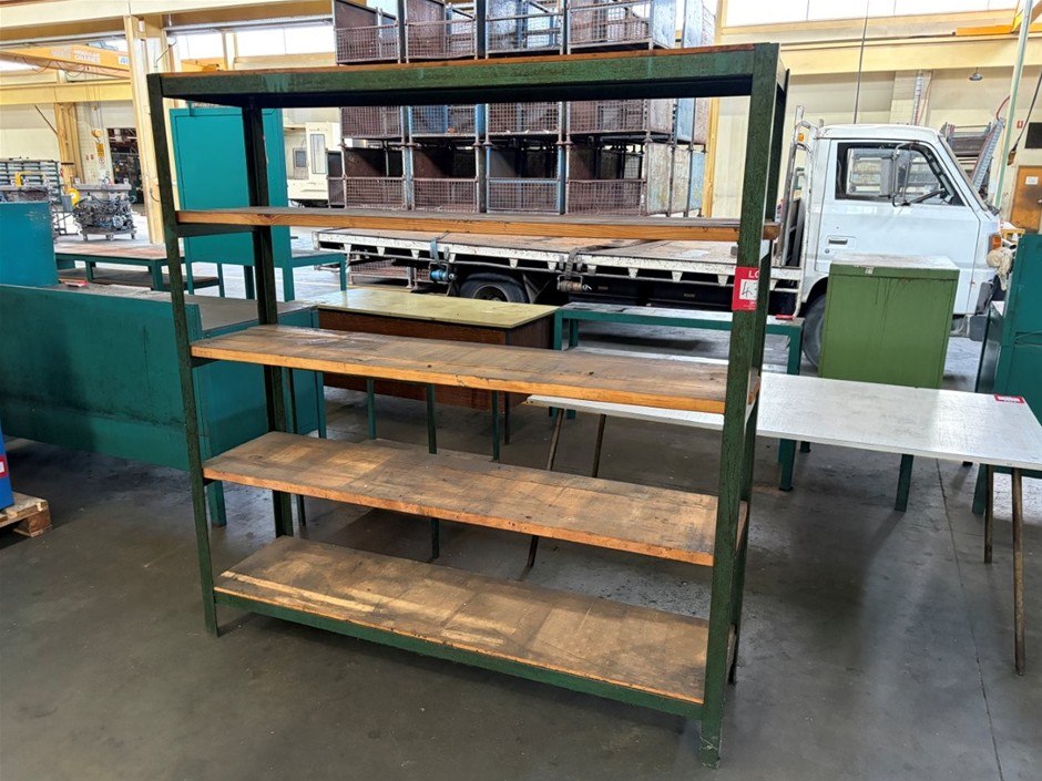 Steel Storage Rack With Timber Shelves