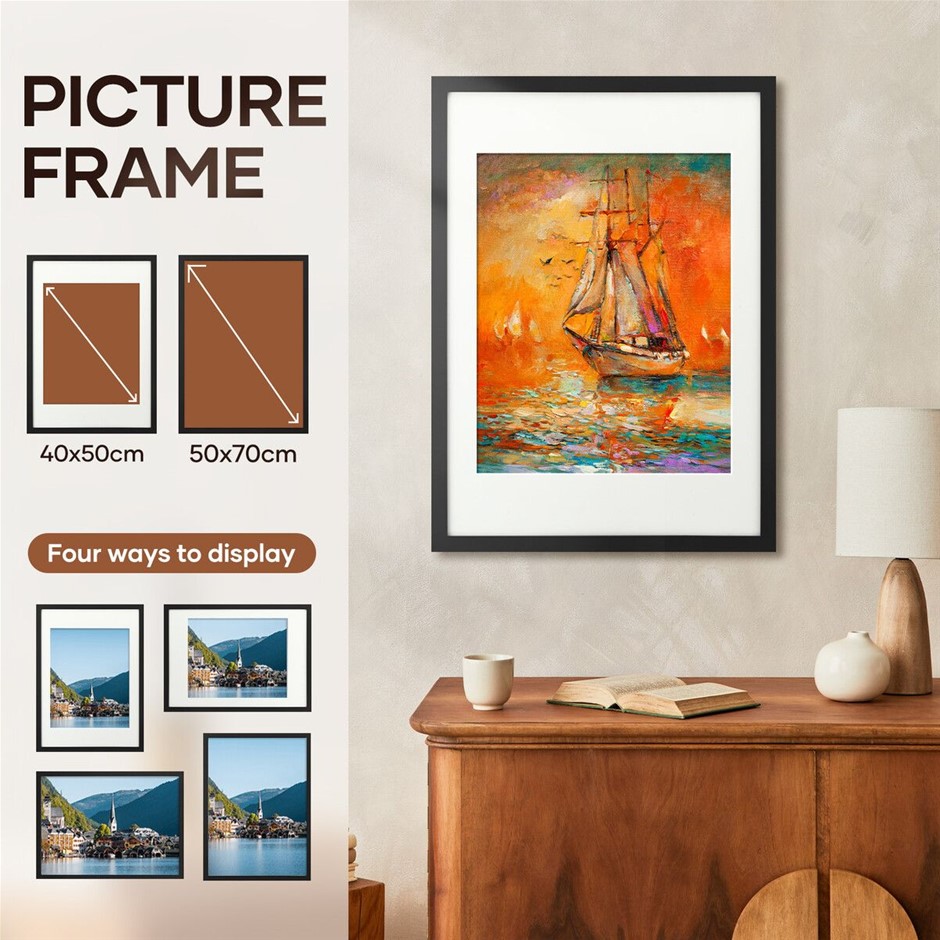 50x70cm Picture Frame Poster Certificate Wall Display Black