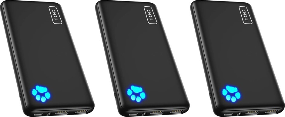 3x INIU Power Bank, Slimmest 10000mAh USB C Portable Charger, Triple 3A Hig