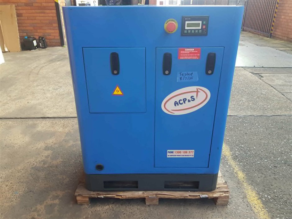 1 x Used ACP&S Model ACPS5.5S Floor Mount Rotary Screw Air Compressor