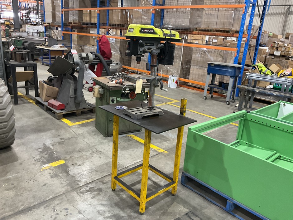 2015 Ryobi Drill Press On Steel Bench
