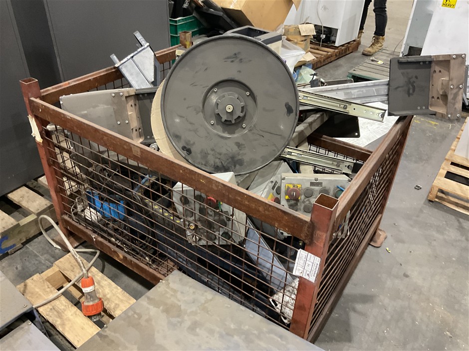 <p><b>Stillage cage comprising of controllers on steel stands and other com