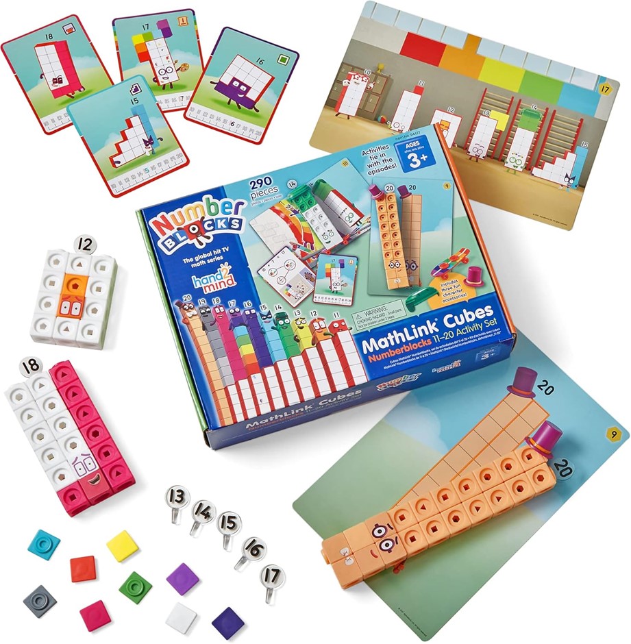 hand2Mind Numberblocks 11 to 20 Mathlink Cubes (290 Pieces) | Ideal for Bui