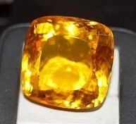 0.96 carat yellow cushion cut citrine from Columbia
