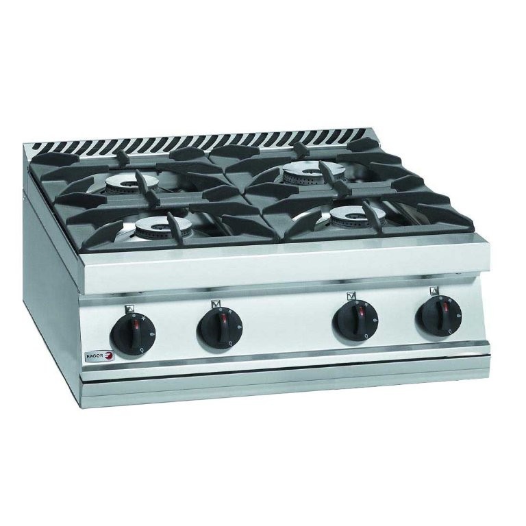 700 Series Natural Gas 4 Burner SS Boiling Top with Cast Iron Trivets an