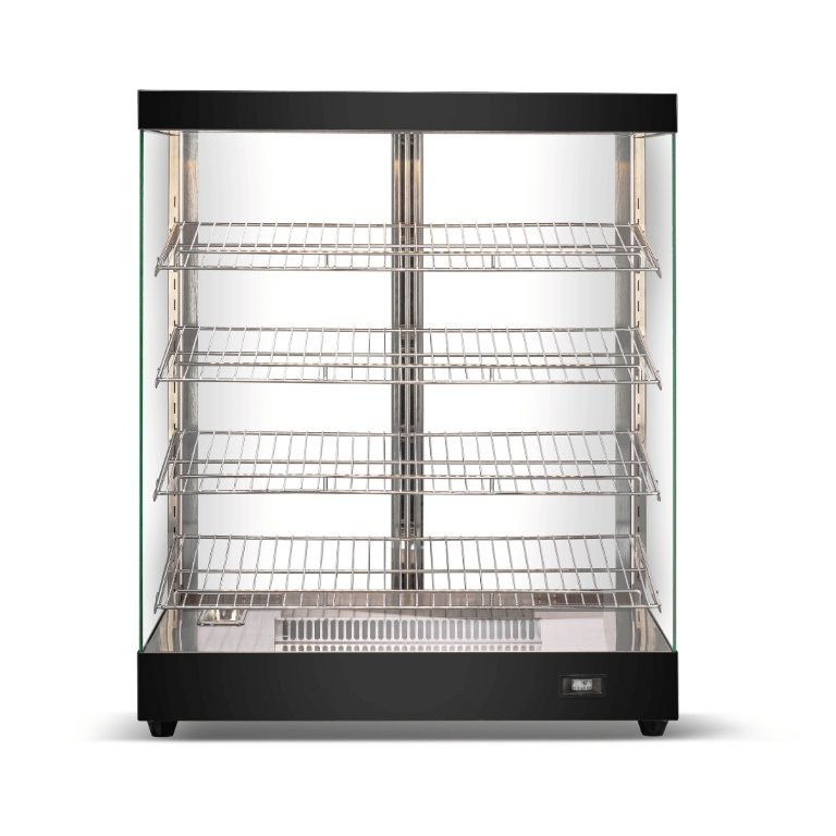 <p>318L Counter Top 4 Shelves Square Hot Display with LED Lightin</p>