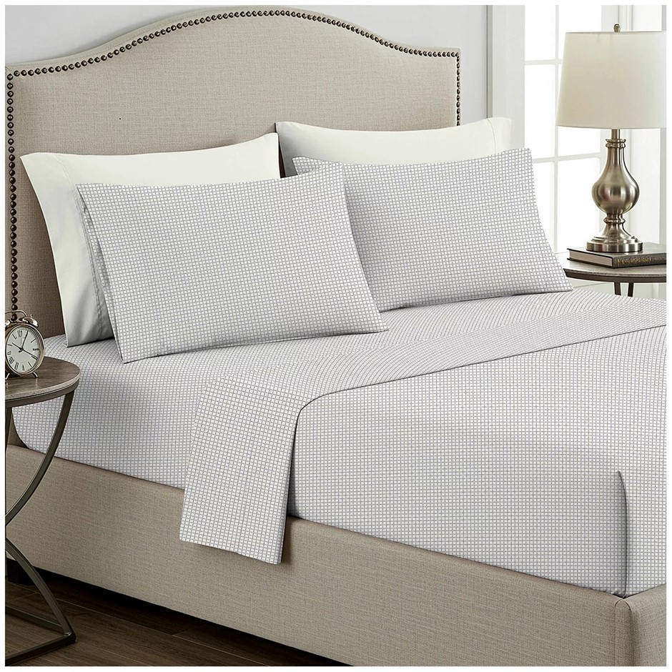 BOUTIQUE LIVING Cotton Flannel Sheet Set King Single 3pc, Black And White B