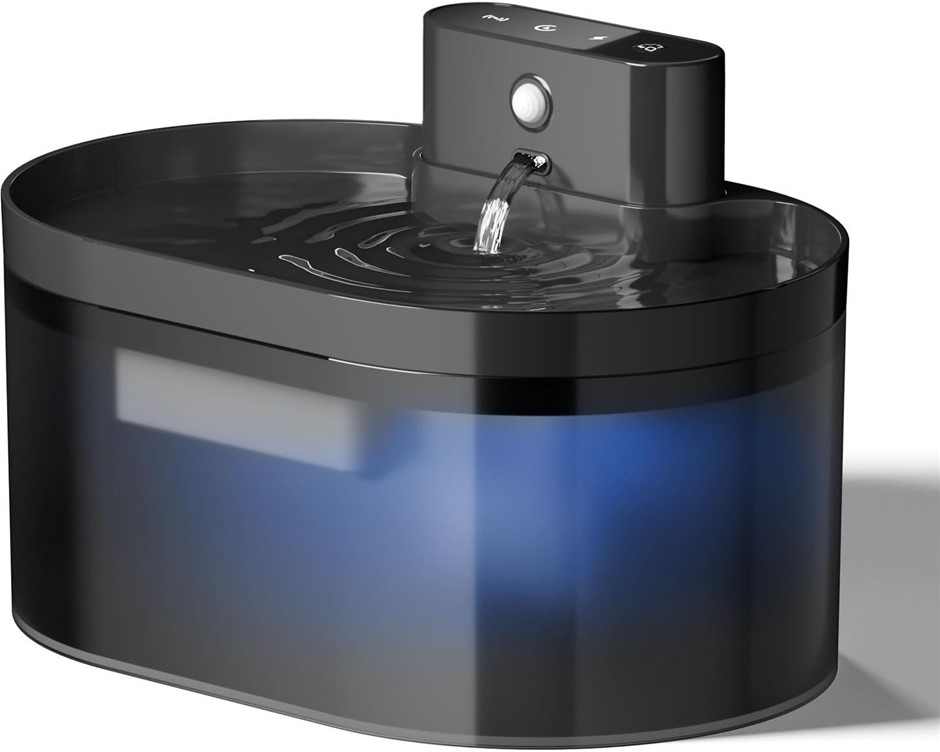 JSJYUAN Cat Water Fountain,Battery Operated Wireless Pet Fountain | 2.2L. N