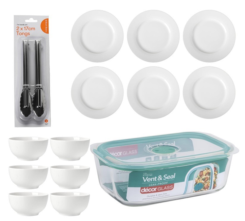Bundle of Kitchen Products: 2 X Decor Vent & Seal Glass Oblong Food Contain
