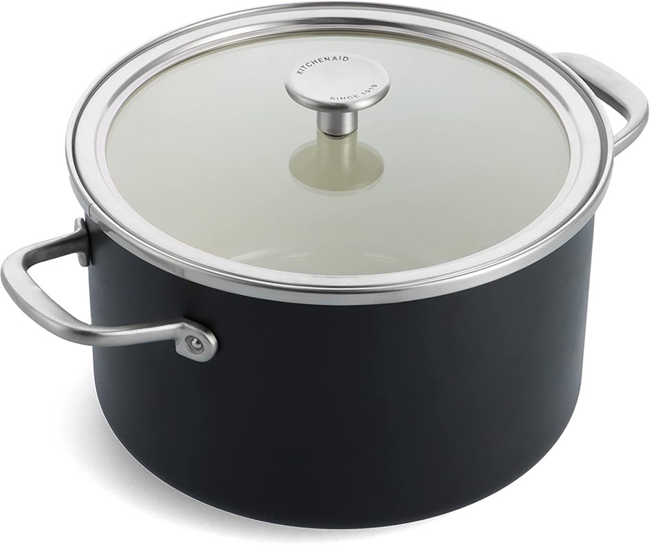 KITCHENAID Steel Core Enamel 24 cm/6 Litre Casserole with Lid.