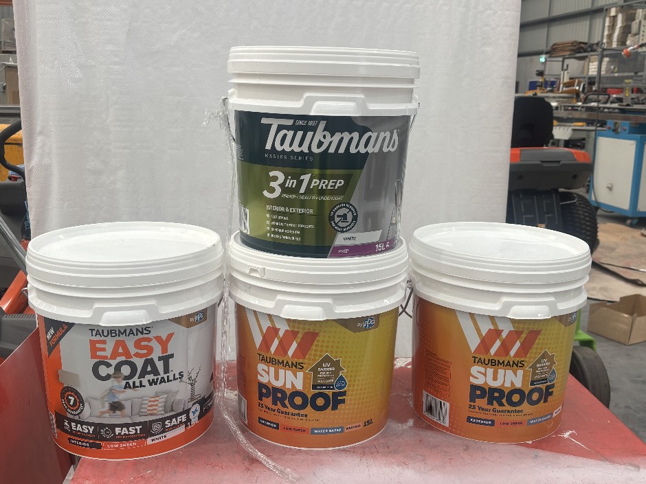 Assorted Taubmans Premium Paints & Prep (4 x 15L Drums)