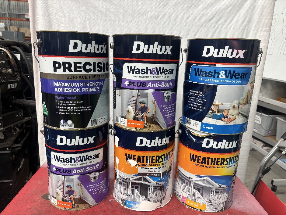 Assorted Dulux Paint Products – Approx. 10L Tins (6 Units)