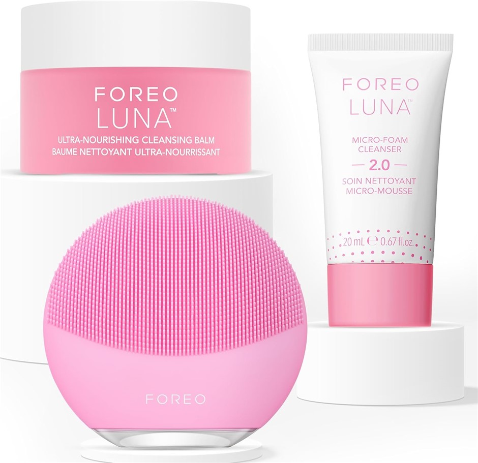 3 set x FOREO LUNA Min Face Cleansing Brush & Massager + Ultra-Nourishing C