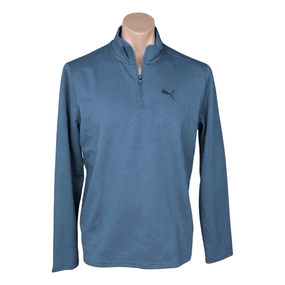 PUMA ESS Elevated Half Zip, Size S, 55% Cotton, Dark Indigo (02), 212233.