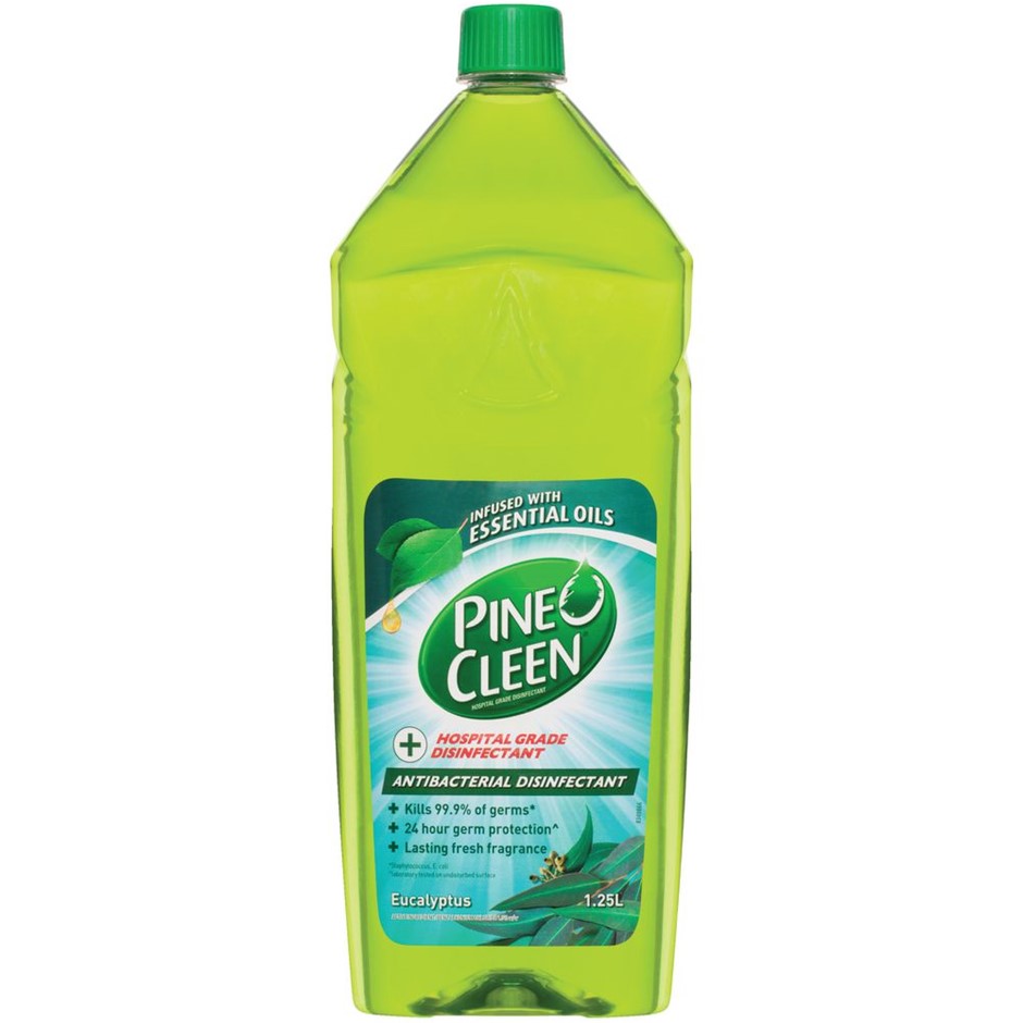 4 x PINE O CLEEN Antibacterial Disinfectant, Eucalyptus, 1.25L. N.B: Dented