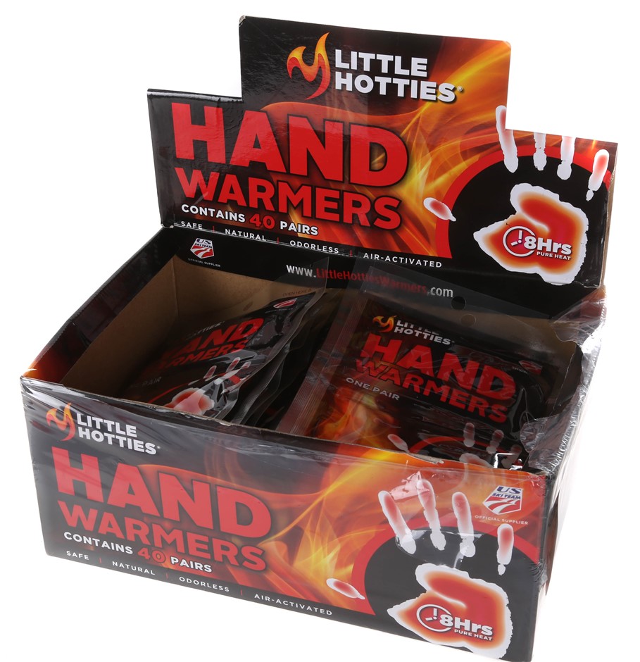 32 x LITTLE HOTTIES Hand Warmers. N.B. Damaged packaging.