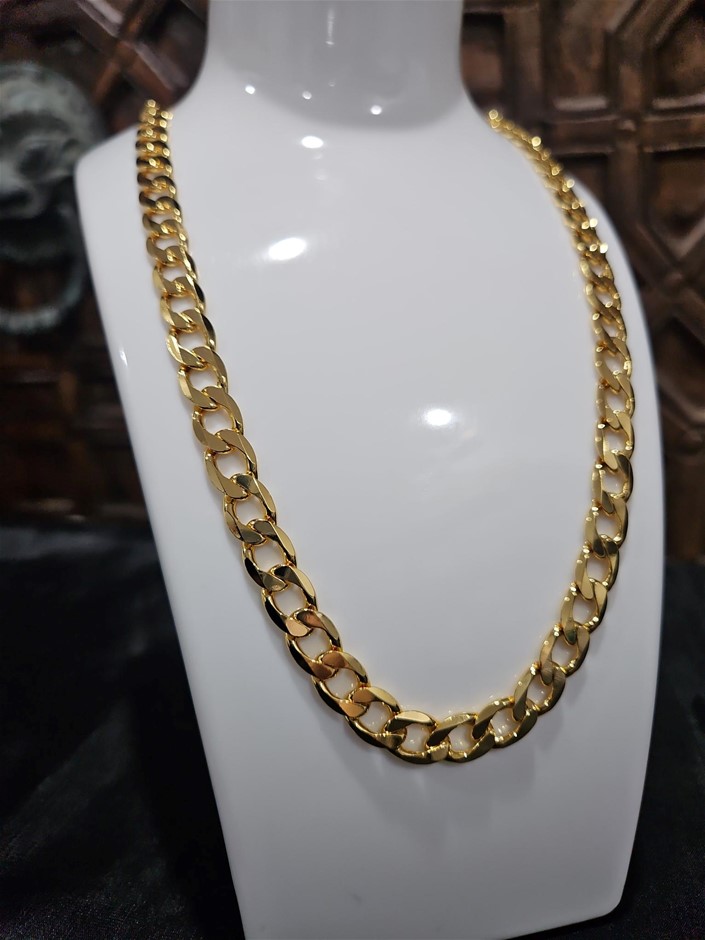 22K/Italy Gold Filled Cuban Chain(stamped 22K/Italy)Warranty Quality-55cm