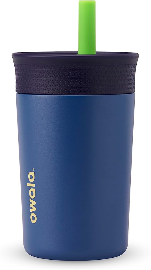 OWALA Kids Insulated Stainless Steel Tumbler with Straw 355ml – Navy Blue