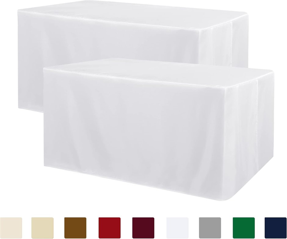 Obstal 2 Pack Table Clothes for 4 Foot Rectangle Tables - Water Resistant W